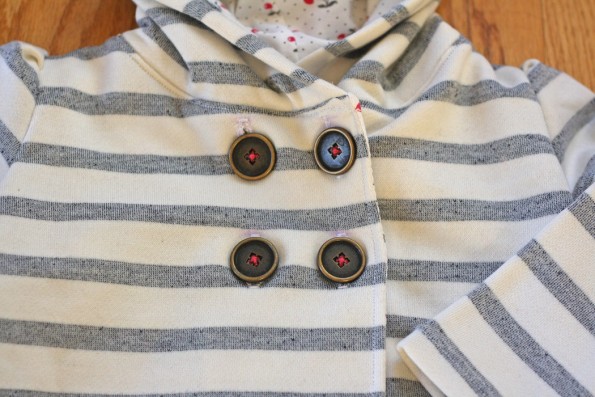 Double breasted sweatshirt tutorial and pattern