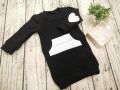 Long sleeve dress with heart elbow patches, pocket, and bands
