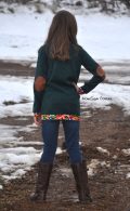 Long sleeve tunic with oval elbow patches