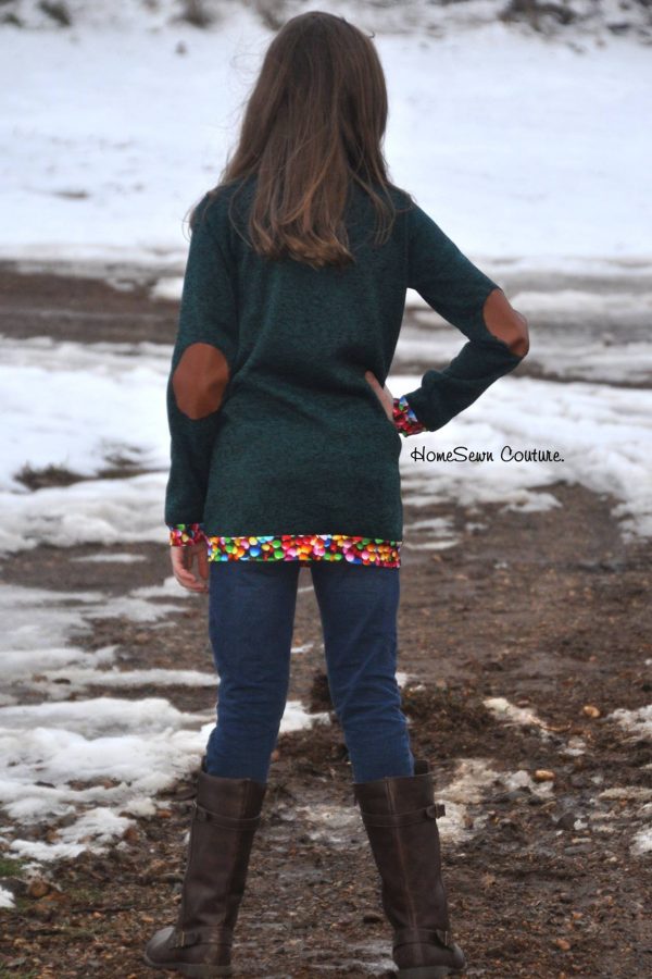 Long sleeve tunic with oval elbow patches Long sleeve tunic with oval elbow patches