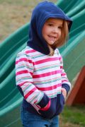 Long sleeve hooded top with pocket