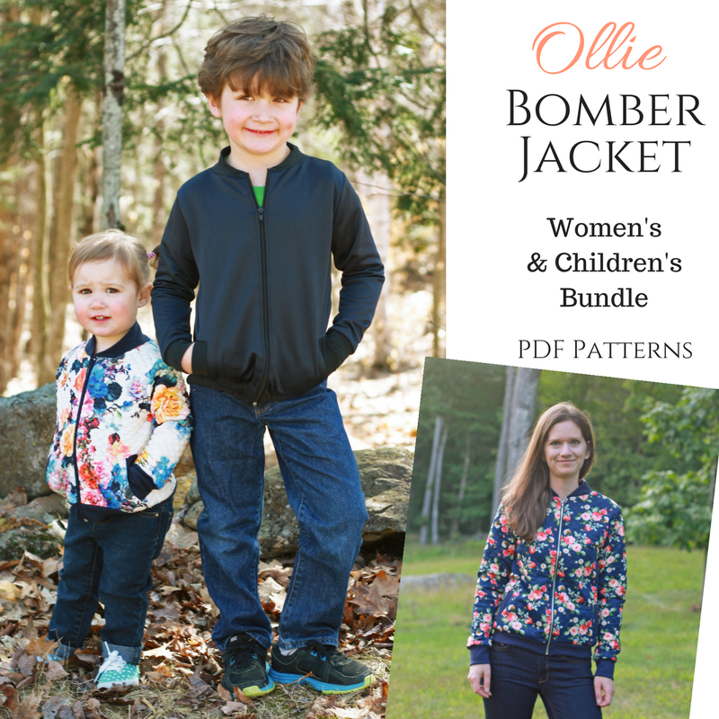 Ollie Bomber Jacket Women's and Children's Bundle - Sew a Little Seam