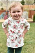 Drawstring waist tunic three quarter sleeves