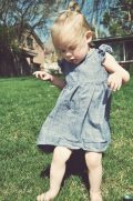 Dress attached at chest flutter sleeve