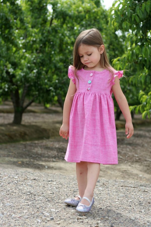 Dress attached at chest flutter sleeve 2 Dress attached at chest flutter sleeve 2