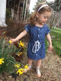 Dress with drawstring
