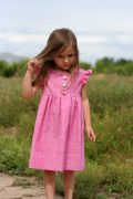 Dress with flutter sleeves