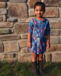 Dress with pintucks and belt