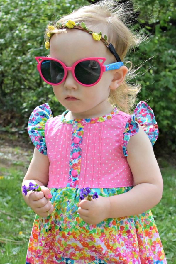 Pintuck dress with flutter sleeves Pintuck dress with flutter sleeves