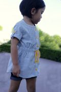 Pintuck tunic with elastic waist