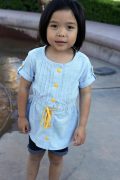 Tunic with pintucks and elastic waist