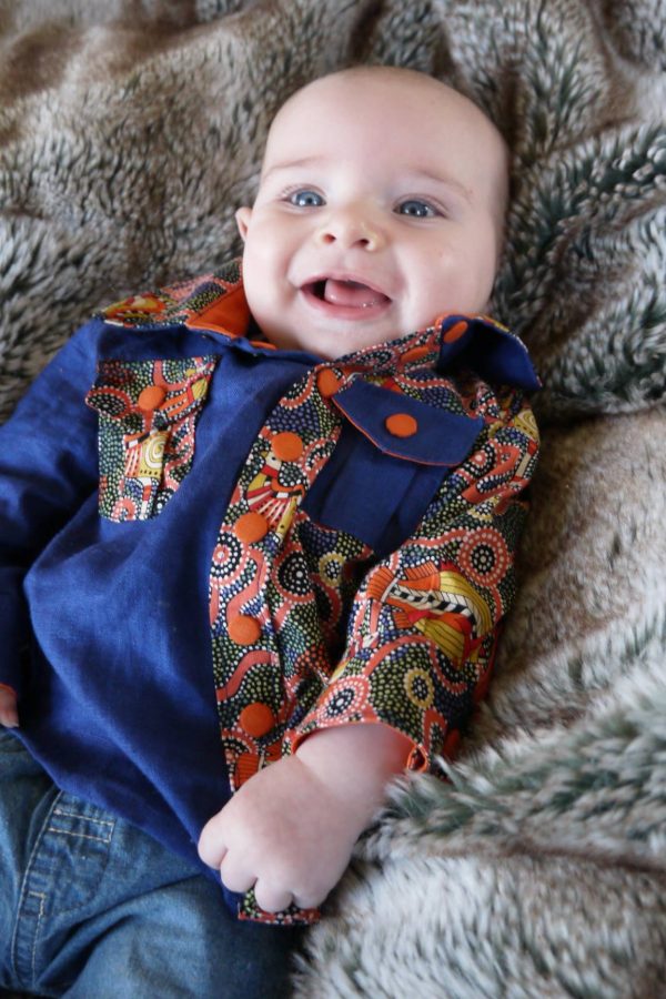 AL 6 mo button with collar AL 6 mo button with collar