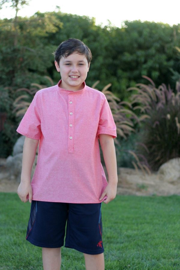 AR Size 14 Partial Placket Collarless AR Size 14 Partial Placket Collarless