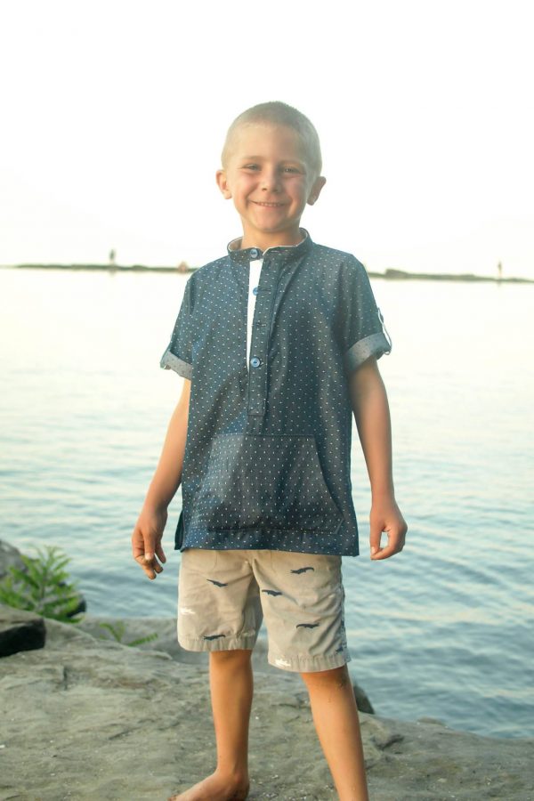 RI Size 6 Partial Placket Collarless RI Size 6 Partial Placket Collarless