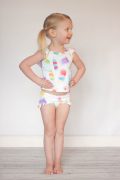 RI Size 2 Scoop back and boy shorts with ruffle