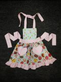 CC two piece apron heart pockets and bottom ruffle