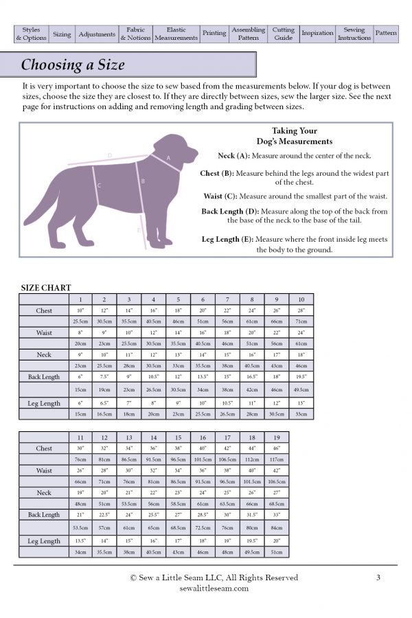 Pet Movie Night Measurement Chart Pet Movie Night Measurement Chart