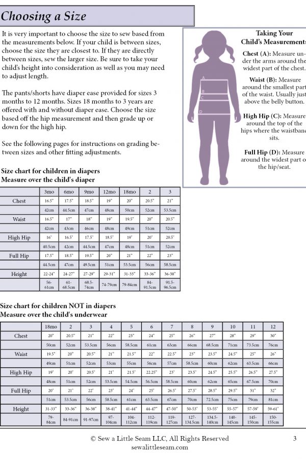 Nightingale Size Chart 3mo-12yrs Nightingale Size Chart 3mo-12yrs