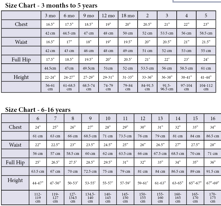 3mo-16yr size chart