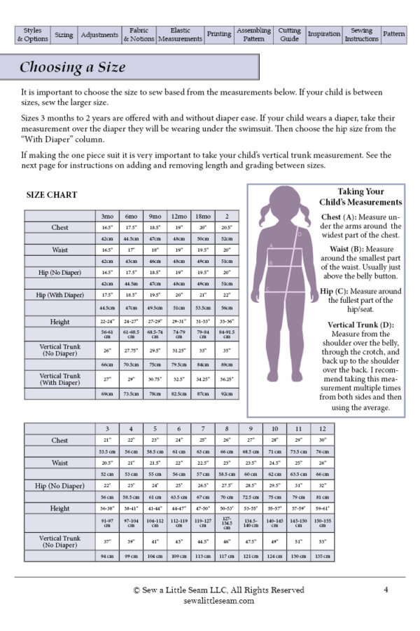 Olive 3mo-12yr size chart Olive 3mo-12yr size chart